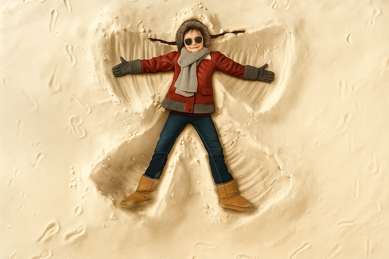 Spending Christmas on the Outer Banks - Making Sand Angels