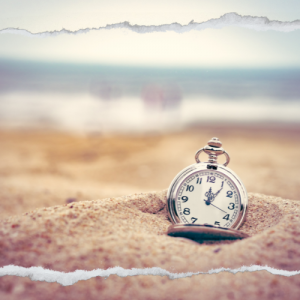 pocketwatch on beach