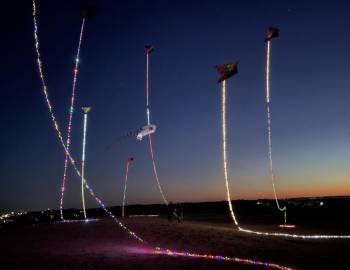 Kites with Lights at Jockey's Ridge