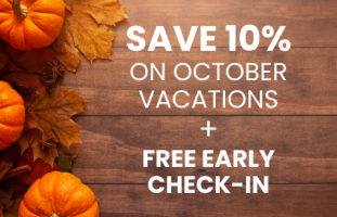 Save 10% on last minute October stays!