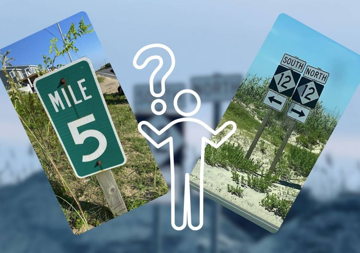 Mile Posts and NC 12 signs