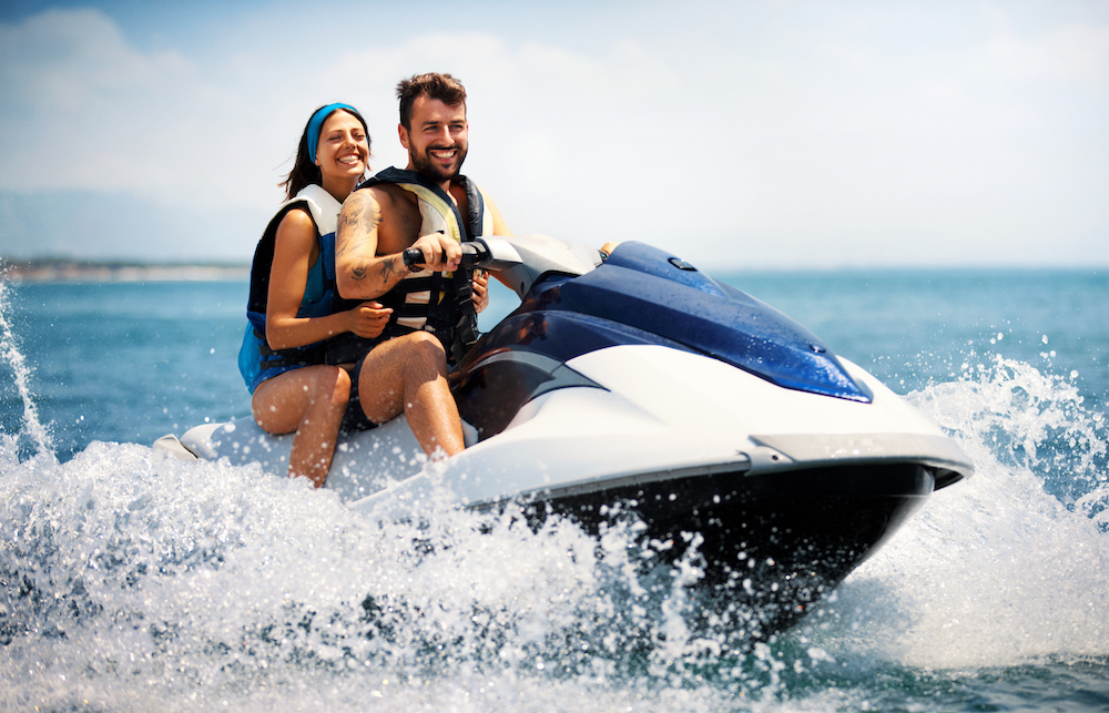 couple on jet ski