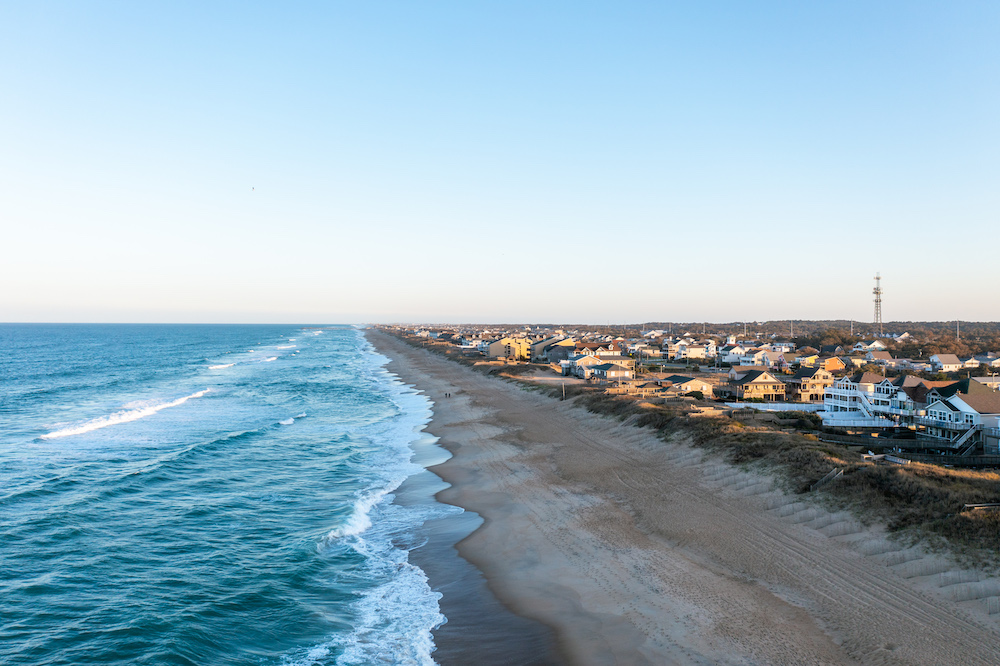 aerial view of nags head beach