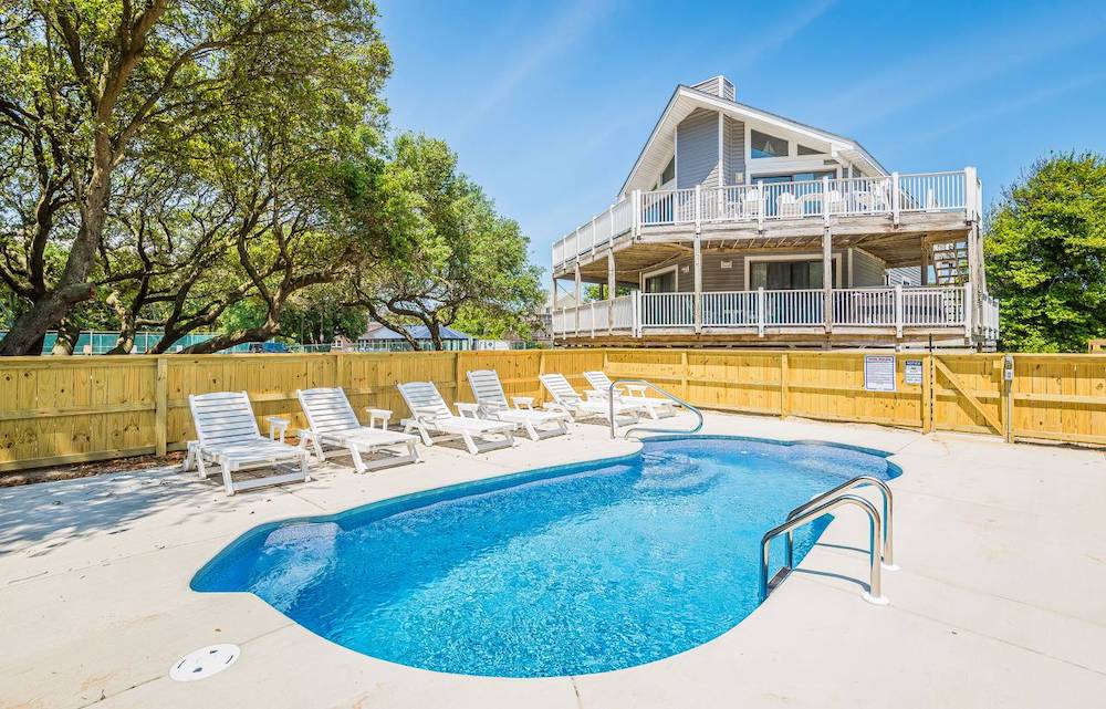 outer banks house with in-ground pool